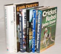 Signed biographies. Five titles, all with very good dustwrappers, each signed by the author or subject(s). Titles are 'Good Enough?', Chris Cowdrey, London 1986, signed by Cowdrey. 'The Captains' Tales. Battle for the Ashes', David Fulton, Edinburgh 2009.