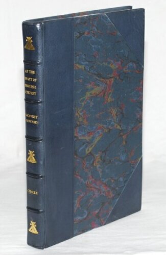 'At the Heart of English Cricket. The Life and Memories of Geoffrey Howard'. Stephen Chalk. Fairfield Books 2001. Bound in navy half calf and marbled boards. Limited edition number 78 of 100 produced, signed by Howard, Chalke and Scyld Berry, who wrote th