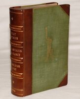 'Great Batsmen. Their Methods at a Glance'. G.W. Beldam and C.B. Fry. London 1905. First edition beautifully rebound in half leather and green cloth, raised bands and gilt title to spine, the green cloth with inlaid original gilt decoration of a batsman t