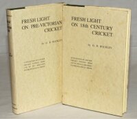 'Fresh Light on 18th Century Cricket' and 'Fresh Light on Pre-Victorian Cricket'. G.B. Buckley. Originally published in 1935 and 1937. Facsimile hardback reprints with dustwrappers published by Roger Heavens in 2008. Qty 2. G/VG - cricket