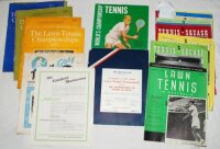 Tennis programmes, magazines and ephemera 1920s onwards. Box comprising a good selection of tennis programmes and ephemera including 'Tennis & Golf' magazine, 6th July 1928, published by the German Tennis Association. Original German tennis equipment adve