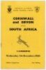 Rugby union. South Africa 'Springboks' tour programmes 1951 and 1960. Two official programmes for tour matches v South Western Counties (Cornwall, Devon, Dorset & Wiltshire), Plymouth 13th October 1951, and v Cornwall & Devon, Camborne, 7th December 1960. - 3