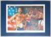 Ken Norton. 'World Champion'. Original colour print of Norton wearing the W.B.C. championship belt, with Norton fighting Mohammad Ali in the background, by Meadows 2000. Signed in ink by Norton. 23.5"x16.5". Mounted ready for framing, overall 27.5"x19.5".