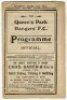 Queen's Park Rangers v Millwall Athletic. Season 1913/1914. Official programme for the Southern League Division One match played at Park Royal on Saturday 21st March 1914. Some wear and nicks to wrappers and page edges, some wear and splitting to wrapper 