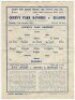 Queen's Park Rangers. Season 1942/43. Official war-time single sheet home programmes v Reading (Football League South, 16/1) and v Watford (Friendly, 26/4). Light folds to both programmes, the Reading programme with pencil annotation to 'field of play', t