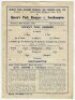 Queen's Park Rangers. Season 1943/44. Three official war-time Football League South single sheet home programmes v Southampton (30/10), Chelsea (27/11) and v Brentford (27/12). Light folds to all three programmes, the Southampton programme with odd nicks - 2