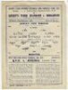 Queen's Park Rangers. Season 1943/44. Three official war-time Football League South single sheet home programmes v Brighton (12/2), Luton Town (London War Cup, 25/3) and v Fulham (22/4). Light folds to all three programmes, ink annotation to the 'field of