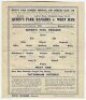 Queen's Park Rangers. Season 1944/45. Three official war-time single sheet Football League South home programmes v Crystal Palace (2/12, Tottenham Hotspur (23/12) and v West Ham United (17/2). Pencil annotation to the 'field of play' of the Spurs program - 3