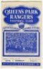 Queen's Park Rangers home programmes. Season 1949/50. Excellent, almost complete run of twenty two League Division 2, Cup and friendly home match programmes for the season. The matches are Blues v Reds (Public Practice Match, 13/8), Brentford (24/8), Sout - 4