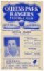 Queen's Park Rangers home programmes. Season 1952/53. Excellent complete run of twenty six League Division 3 (South), Cup and friendly home match programmes for the season. The matches are Blues v Reds (Public Practice Match, 16/8), Watford (25/8), Covent - 4