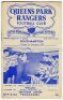 Queen's Park Rangers home programmes. Season 1953/54. Excellent, almost complete run of thirty five League Division 3 (South), Cup and friendly home match programmes for the season. The matches are Blues v Reds (Public Practice Match, 12/8), Brighton & Ho - 2