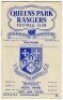 Queen's Park Rangers home programmes. Season 1953/54. Excellent, almost complete run of thirty five League Division 3 (South), Cup and friendly home match programmes for the season. The matches are Blues v Reds (Public Practice Match, 12/8), Brighton & Ho - 3