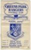 Queen's Park Rangers home programmes. Season 1954/55. Excellent, almost complete run of thirty two League Division 3 (South), Cup and friendly home match programmes for the season. The matches are Possibles v Probables (Public Practice Match, 14/8), Watfo