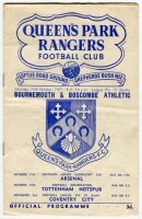 Queen's Park Rangers home programmes. Seasons 1956/57 and 1957/58. Excellent, almost complete runs of twenty five programmes for the 1956/57 season and twenty eight programmes for the 1957/58 season. Includes League Division 3 (South), Cup and friendly ho