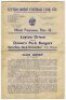 Queen's Park Rangers away programmes. Season 1947/48. Nine Division 3 (South) and F.A. Cup away match programmes for the season. The matches are v Aldershot (13/9), Ipswich Town (25/10), Leyton Orient (22/11), Swindon Town (21/2), Derby County (FAC6, repl - 2