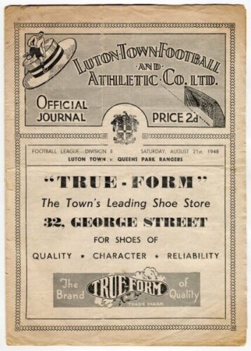 Queen's Park Rangers away programmes. Season 1948/49. Eleven Division 2 and friendly away match programmes for the season. The matches are v Luton Town (21/8), Southampton (4/9), Cardiff City (13/9), Fulham (2/10), Tottenham Hotspur (16/10), Brentford (5/