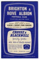 Queen's Park Rangers away programmes. Season 1955/56 and 1956/57. Eleven Division 3 (South) and F.A. Cup away match programmes for the 1955/56 season and eleven Division 3 (South), F.A. Cup and friendly away match programmes for the 1956/57 seasons . The 