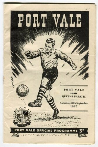 Queen's Park Rangers away programmes. Season 1957/58. Seventeen Division 3 (South) and F.A. Cup away match programmes for the 1957/58 season. Matches are v Swindon Town, Port Vale, Millwall, Walsall, Reading, Shrewsbury, Clapton (FAC1), Northampton, Brent