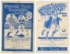 Queen's Park Rangers Reserves home programmes. Seasons 1935/36 and 1937/38. Three official programmes for London Combination home matches played at Loftus Road, v Reading Reserves 2nd November 1935 with scores annotated in ink to back page, very faint ann