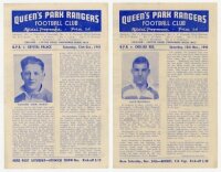 Queen's Park Rangers Reserves home programmes. Season 1945/46. Six official programmes for London Combination home matches played at Loftus Road. Matches are Crystal Palace Reserves (13/10), Chelsea Reserves (10/11), Watford (15/12), Clapton Orient (9/3),