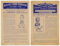 Queen's Park Rangers Reserves home programmes. Season 1947/48. Fourteen official programmes for Football Combination home matches played at Loftus Road. Matches are Northampton Reserves (13/9), Cardiff City Reserves (29/9), Southend Reserves (8/11), Fulha