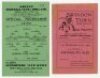 Queen's Park Rangers Reserves away programmes. Seasons 1945/46-1959/60. Twenty six official programmes in a red binder for away matches in the Football Combination League and Cup, London Midweek League, London Challenge Cup, and Seanglian Cup. Includes pr