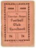 'The Tottenham Hotspur Football Club Handbook 1938-1939'. Official club handbook. Original wrappers. 60pp plus note page. Printed by Crusha & Son Ltd of Tottenham. Some wear and soiling to wrappers, loss of staple, small hole around staple area otherwise 