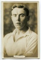 Andrew Thompson. Tottenham Hotspur 1920-1930. Sepia real photograph postcard of Thompson, head and shoulders, in Spurs shirt. Name 'A. Thompson' in box to lower border. W.J. Crawford of Edmonton. Very good condition Postally unused - football<br><br>Andy