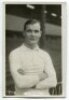 James Cantrell. Tottenham Hotspur 1912-1922. Mono real photograph postcard of Cantrell, half length, in Spurs shirt. Name 'J. Cantrell' in box to lower border. 'W.J. Crawford of Edmonton 1920'. Very good condition Postally unused - football<br><br>Totten