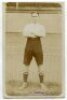 George Clark Payne. Tottenham Hotspur 1906-1908. Early sepia real photograph postcard of Payne, full length in front of the stand, in Spurs attire. Title to lower border 'G.C. Payne. Tottenham Hotspurs'. Jones Bros of Tottenham. Postally unused. Minor lig