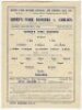 Queen's Park Rangers. Season 1943/44. Three official war-time Football League South single sheet home programmes v Southampton (30/10), Chelsea (27/11) and v Brentford (27/12). Light folds to all three programmes, the Southampton programme with odd nicks 