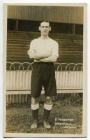 Frederick Joseph Webster. Tottenham Hotspur 1911-1915. Sepia real photograph postcard of Webster, full length in Spurs attire. F.W. Jones of Tottenham. Good/very good condition - football<br><br>Fred Webster played 104 matches for Spurs