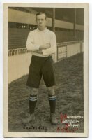 George Ellis Crompton. Tottenham Hotspur 1910-1912. Mono real photograph postcard of Crompton, full length, in Spurs attire. Title to lower right hand border, the club title as been marked through and 'Exeter City' written to lower border. F.W. Jones, Tot
