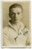 William Alexander Whitton. Tottenham Hotspur 1921-1923. Mono real photograph postcard of Whitton, head and shoulders, in Spurs shirt. Title to lower border W. Whitton. Signed in ink 'Yours very sincerely, W. Whitton'. W.J. Crawford of Edmonton postcard. P