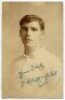 James Chipperfield. Tottenham Hotspur 1919-1921. Excellent sepia real photograph postcard of Chipperfield, head and shoulders, in Spurs shirt. Signed in ink 'Yours truly, J. Chipperfield'. Appears to be W.J. Crawford of Edmonton plainback postcard. Postal