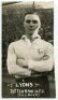 Albert Thomas Lyons. Tottenham Hotspur 1930-1933. Mono postcard size real photograph of Lyons, half length, in Spurs shirt. Printed title to lower border 'Lyons:- Tottenham. H.F.C. (Full-back)'. Photograph by Albert Wilkes & Son of West Bromwich, with sta