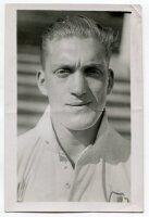 Berthold Allan Couldwell Hall. Tottenham Hotspur 1933-1934. Mono postcard size real photograph of Hall, head and shoulders, in Spurs shirt. Photograph by Dailypress Photographic Agency, with stamp to back. 4"x6". Good condition. A rarer photograph - footb