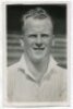 Joseph Meek. Tottenham Hotspur 1935-1939. Mono postcard size real photograph of Meek, head and shoulders, in Spurs shirt. Photograph by Dailypress Photographic Agency, with stamp to back. 4"x6". Good+ condition - football<br><br>Joe Meek played a total 51