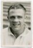 Samuel Bell. Tottenham Hotspur 1934-1937. Mono postcard size real photograph of Bell, head and shoulders, in Spurs shirt. Photograph by Dailypress Photographic Agency, with stamp to back. 4"x6". Small loss to right hand edge of the photograph's white bord