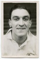 Frederick Archibald Burgon. Tottenham Hotspur 1934-1935. Mono postcard size real photograph of Burgon, head and shoulders, in Spurs shirt. Photograph by Dailypress Photographic Agency, with stamp to back. 4"x6". Good+ condition. A rarer photograph - footb