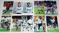 Tottenham Hotspur 1970s-1990s. Ten original colour (one mono) press photographs of Tottenham players in match action and portraits, each signed by the featured player. Signatures include Martin Peters (mono), David Ginola, Sol Campbell (2 different), Darr