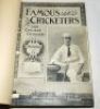 'Famous Cricketers and Cricket Grounds'. Edited by C.W. Alcock. 1895. Published in eighteen weekly parts. Appears to be a full set of eighteen individual parts, the majority with original pictorial and decorative wrappers. Bound in blue cloth with 'The Bo - 2