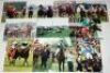 Horse racing press photographs 1990s. Twenty colour (one mono) press photographs of horse racing action. Three photographs signed, signatures are Timmy Murphy and Richard Dunwoody, Tony McCoy, Pat Eddery. Other photographs feature Frankie Dettori, Walter - 2