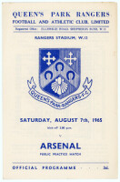 Queen's Park Rangers home programmes. Seasons 1965/66 to 1969/70. Excellent, almost complete runs of programmes for the five year period. 1965/66 (29), 1966/67 (31), 1967/68 (30), 1968/69 (21) and 1969/70 (28). Includes Trial Matches, League Division 2 & 