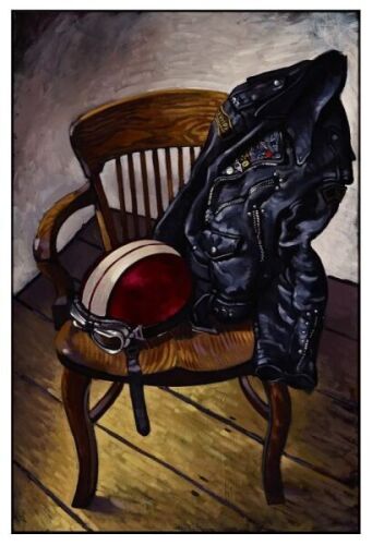 An Exclusive Painting by Paul Simonon, from his Renowned "Wot No Bike" Series
