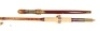 A Hardy "No.6 Salt Water" cane big game rod, 6'10", 42lbs t/c, crimson silk wraps, detachable wooden handle with brass screw grip reel fitting, studlock joint and felt foregrip, protected agate lined nickels silver rings, over and under top eye, 1934, v