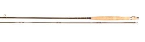 A Hardy "Trout Fisher" 2 piece glass fibre trout fly rod, 8', #5, green silk wraps, sliding alloy reel fitting, only very light signs of use, in bag and original cork stoppered alloy tube