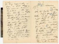 Richard Parr Daft (Nottinghamshire, 1 match 1886) to Alfred J. Gaston, cricket follower, writer and collector. Two handwritten letters, originally from Gaston’s personal collection, written by Daft, son of Richard Daft (Nottinghamshire 1858-1891). In one,