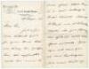 Bernard Dale to Alfred J. Gaston, cricket follower, writer and collector. Two letters handwritten in ink from Dale to Gaston. One, a four page letter dated 1891, relates to Dale’s recent publication of his pamphlet, ‘Some statistics of cricket; or, The in