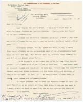 J.W. Goldman, cricket author and collector. Single page typed letter written to George Neville Weston dated 19th June 1936 on Isadore Goldman & Son, Solicitors, headed paper with Goldman’s typed private address. Goldman thanks Weston for his letter and is